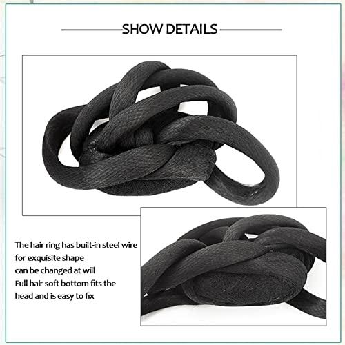 Oligage Oligage Synthetic Chinese Traditional Hanfu Wig Hair Bun Retro Black Chignon Fake Ancient Chinese Hair Bun Princess Cosplay Wig (Color : 23)