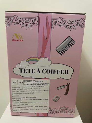 Anstar Anstar Hair Styling Doll Head for Girls Styling Head for Kids Mannequin Head with Pink Hair Doll Head for Hair Styling Braiding Cosmetology Manikin Head with Clamp Holder and Tools