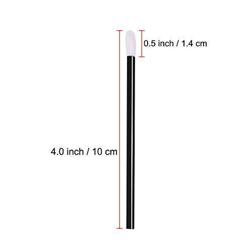 EVERMARKET EVERMARKET(TM) 500 Pieces Disposable Lip Brushes Lipstick Gloss Wands Applicator Makeup Tool Kits, Black