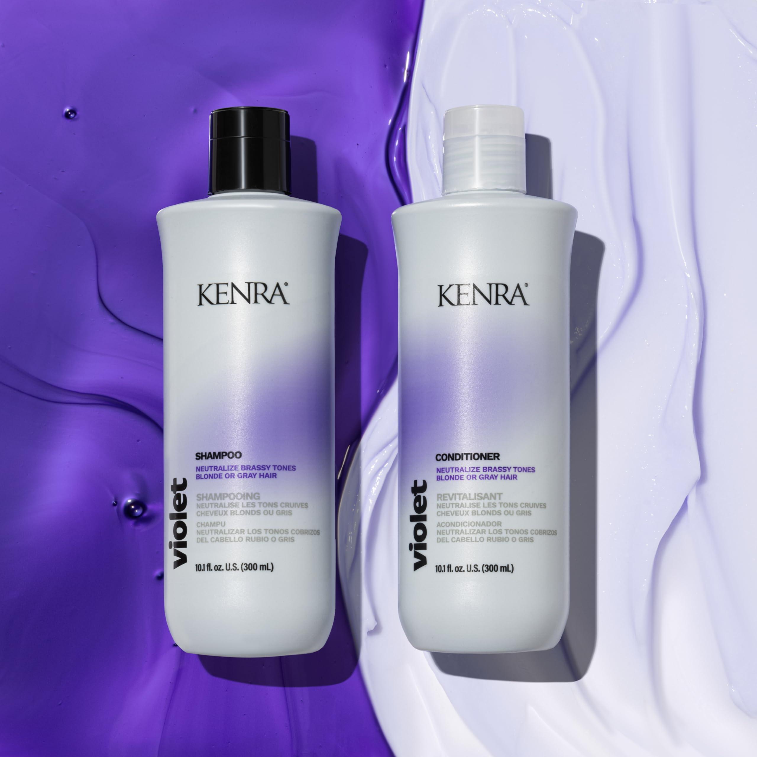 Kenra Professional Kenra Violet Shampoo | Eliminates Brassy Tones | Purple Pigment + Deposit | Neutralizes Yellow | Moisturizes Processed Hair | Enhances Vibrancy of Blonde or Gray Hair | Color Safe | 10.1 fl. oz.