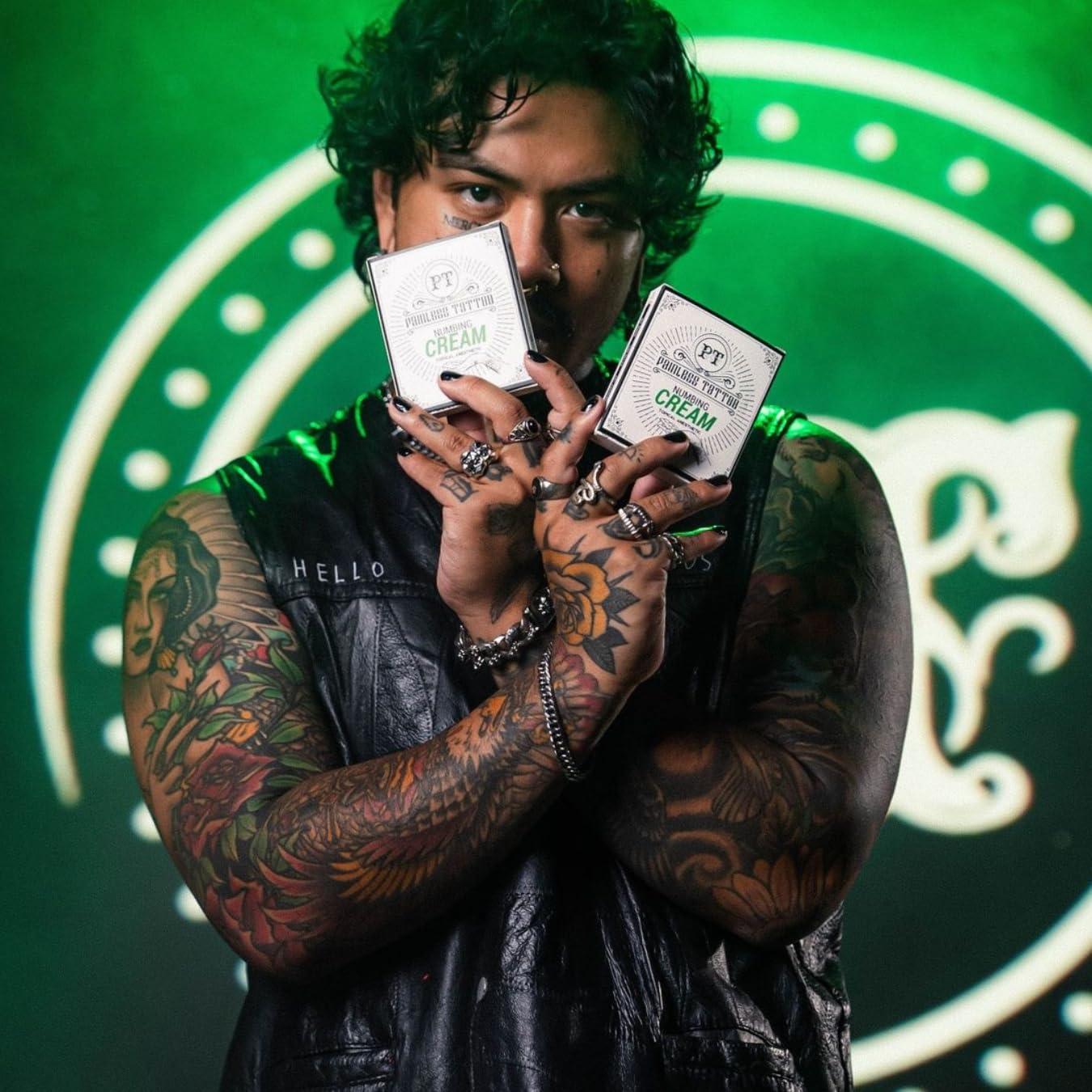 Painless Tattoo Painless Tattoo Cream - Maximum Strength Numbing Cream for Tattoos and Cosmetic Procedures - Now In Super-Sanitary Single Use Packets with a New Look! (15gr Packet - 2 Pack)