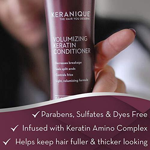 Keranique Keranique Volumizing Keratin Conditioner for Thinning Hair, Hair Regrowth | Keratin Amino Complex, Free of Sulfates, Dyes and Parabens, 8 Fl Oz