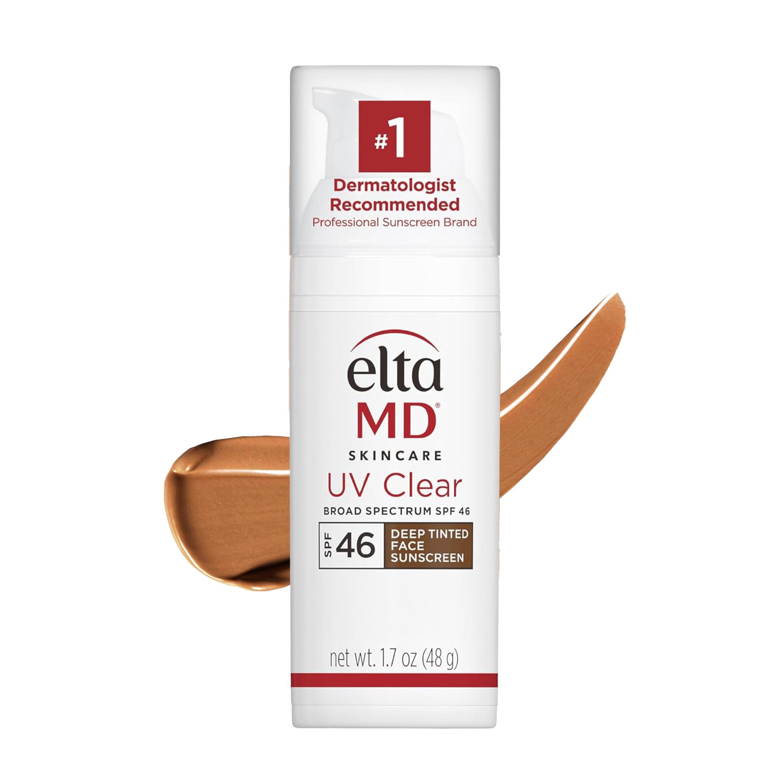 EltaMD EltaMD UV Clear Deep Tinted Sunscreen for Face - Deep Tinted SPF 46 with Zinc Oxide, Oil-Free, Dermatologist Recommended Face Sunscreen, 1.7 oz