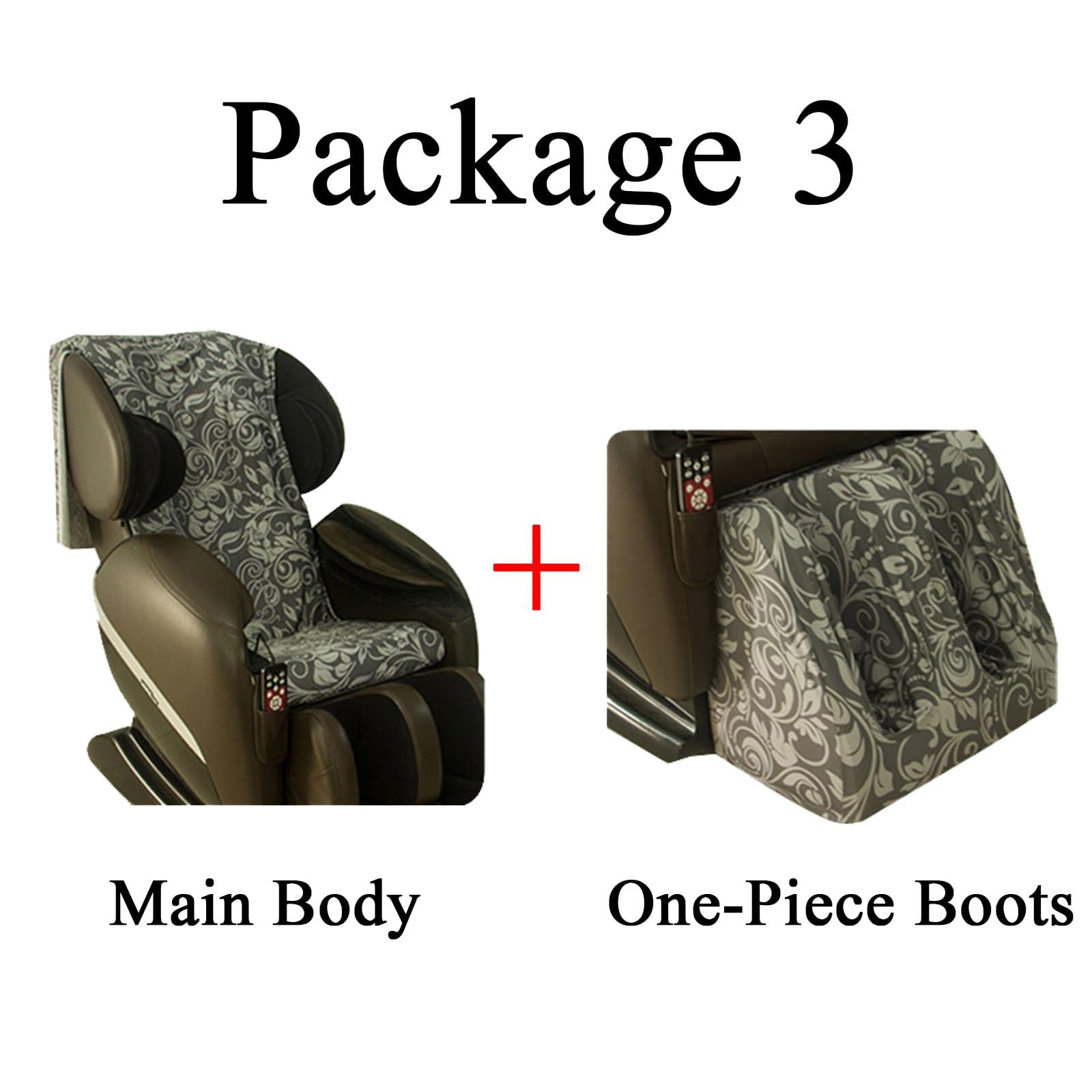 EVURU EVURU Full Body Shiatsu Massage Chair Cover, Zero Gravity Chair Cover Furniture Covers Cover Washable Stretch Fabric Massage Chair Cover (Gray, Package 3)