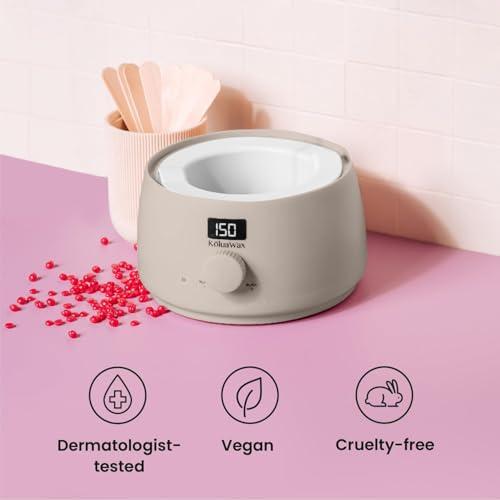 KoluaWax KoluaWax Premium Waxing Kit for Women - Hot Melt Hard Wax Warmer for Hair Removal, Eyebrow, Bikini, Legs, Face, Brazilian Wax - Machine, 4-Pack Beads, Accessories, Sand