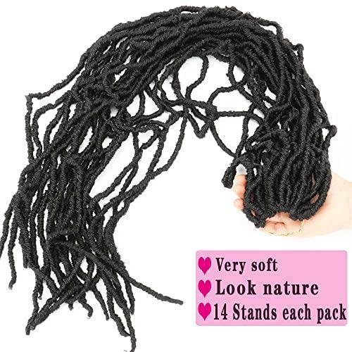 Nescorner Soft New Faux Locs Super Long Goddess Crochet Hair Pre Looped Natural Braid Curly Wave Braiding Hair36inch #1b 6packs)