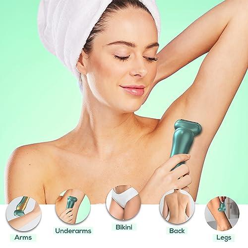 Baloba Electric Shaver for Women - Women Electric Razor - 3 in 1 Blades for Close Shave Arms Legs Underarms and Pubic Hair - Painless & Powerful Rechargeable Cordless Trimmer with LCD Display