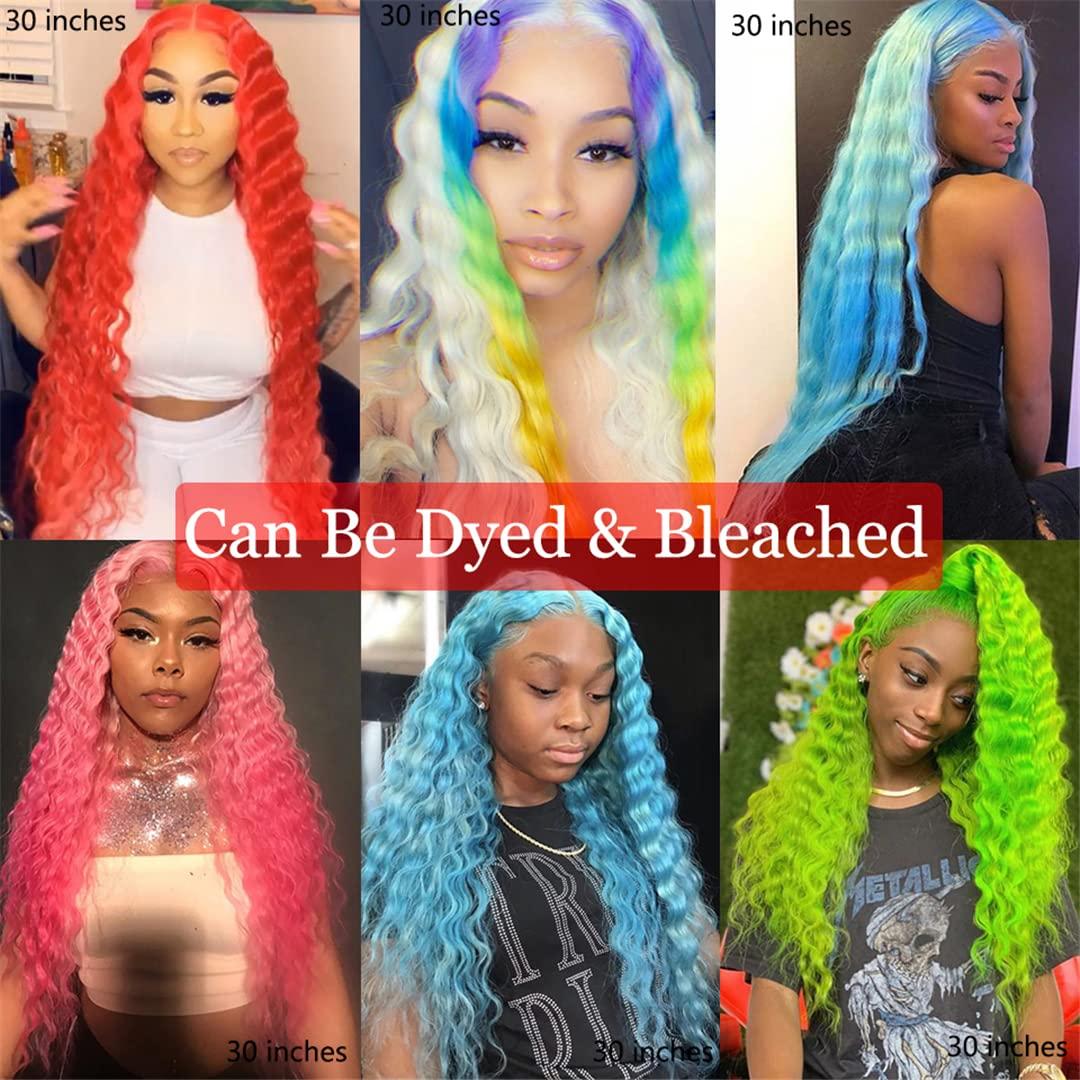 FInspiational 613 Honey Blonde Human Hair Weave 3 Bundles With Frontal Brazilian Deep Wave Hair Extensions Golden Natural Remy Hair 4Pcs/Lot #613 14 16 18 Frontal 12 Free Part