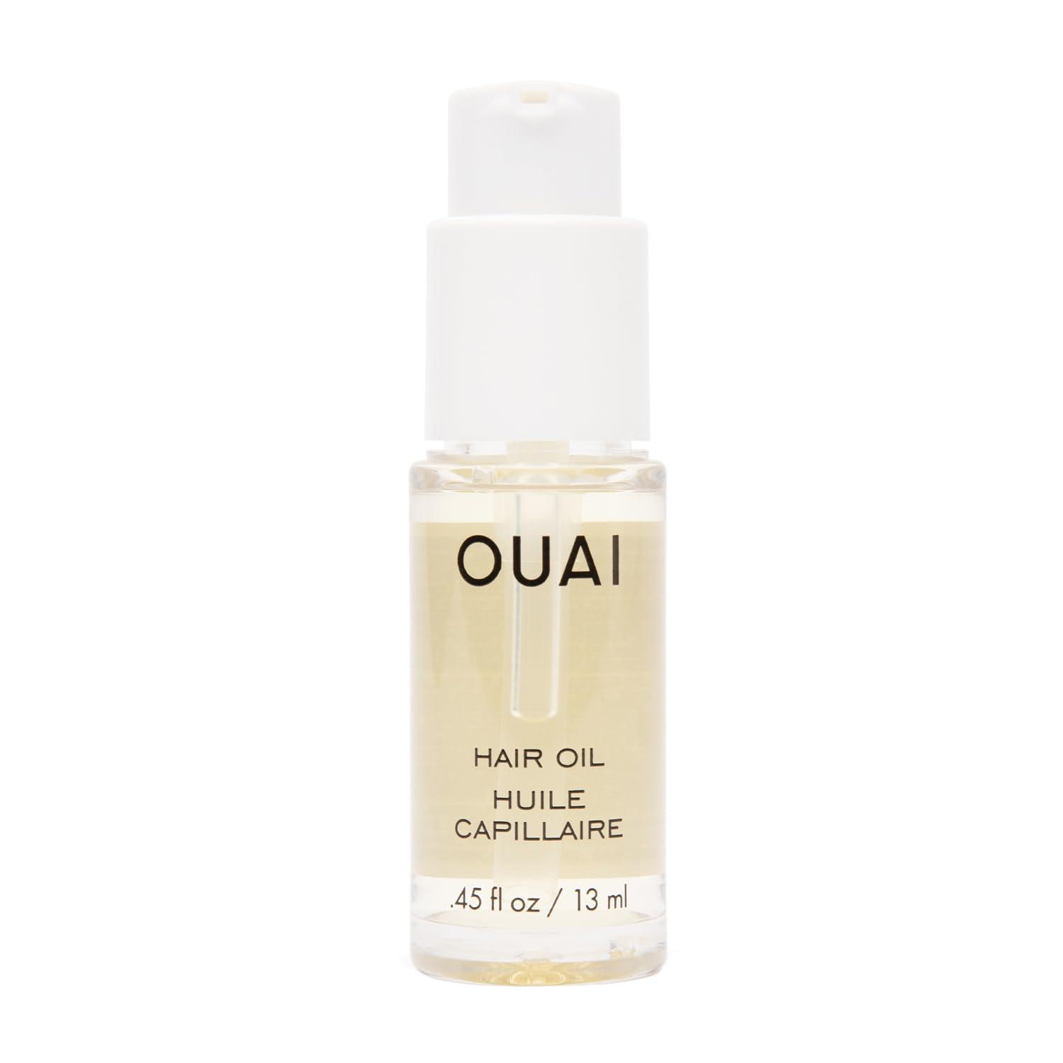 OUAI OUAI Hair Oil Travel Size - Hair Heat Protectant Oil for Frizz Control - Adds Hair Shine and Smooths Split Ends - Color Safe Formula - Paraben, Phthalate and Sulfate Free (0.45 oz)