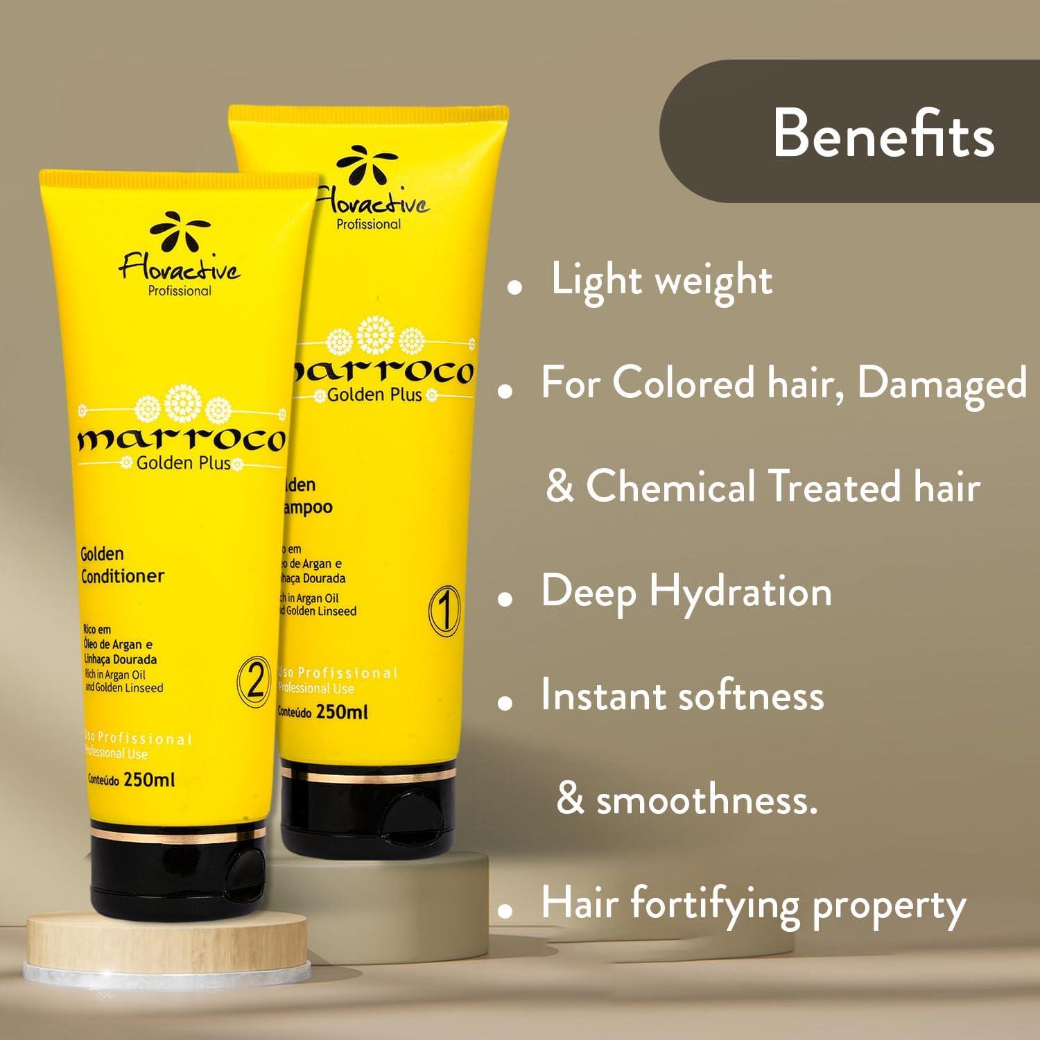 FLORACTIVE PROFISSIONAL FLORACTIVE PROFISSIONAL Marroco Golden Plus Shampoo 250Ml And Conditioner- 250Ml