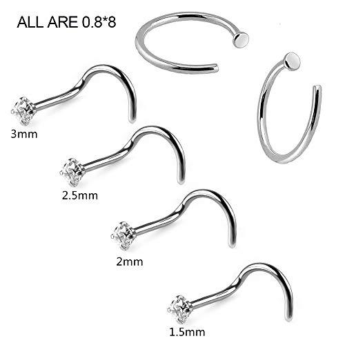 Autdor Piercing Kit - Autdor 25Pcs Professional Nose Piercing Kit Includes Piercing Jewelry Piercing Needles 18G 20G Piercing Clamps Nose Ring Studs Nose Nail Body Piercing Hoops for Piercing Supplies