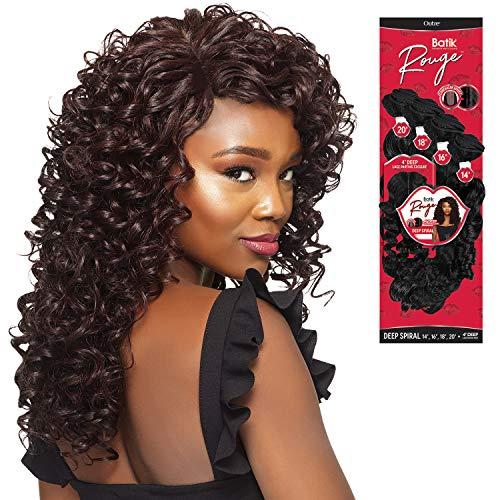 Batik Outre Synthetic Hair Weave Batik Rouge Deep Spiral 5Pcs (14"+16"+18"+20"+Lace Parting Closure) (DR2730)
