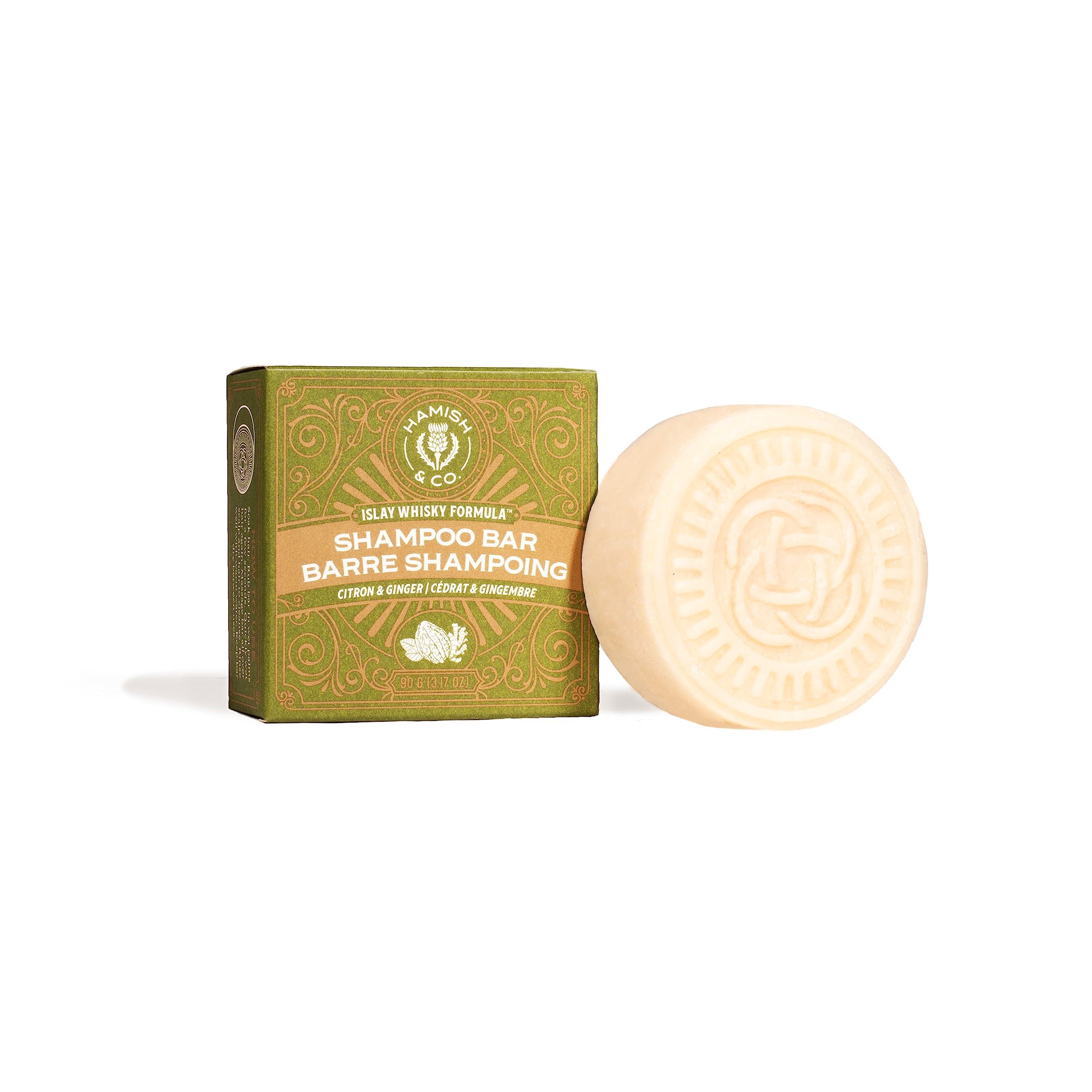 Viori Hamish & Co. Shampoo Bar - Citron & Ginger - Shampoo for Men - Handcrafted with Scottish Islay and Whiskey Infused - Made from Natural Ingredients - Sulfate, Paraben, Cruelty, and Plastic-Free