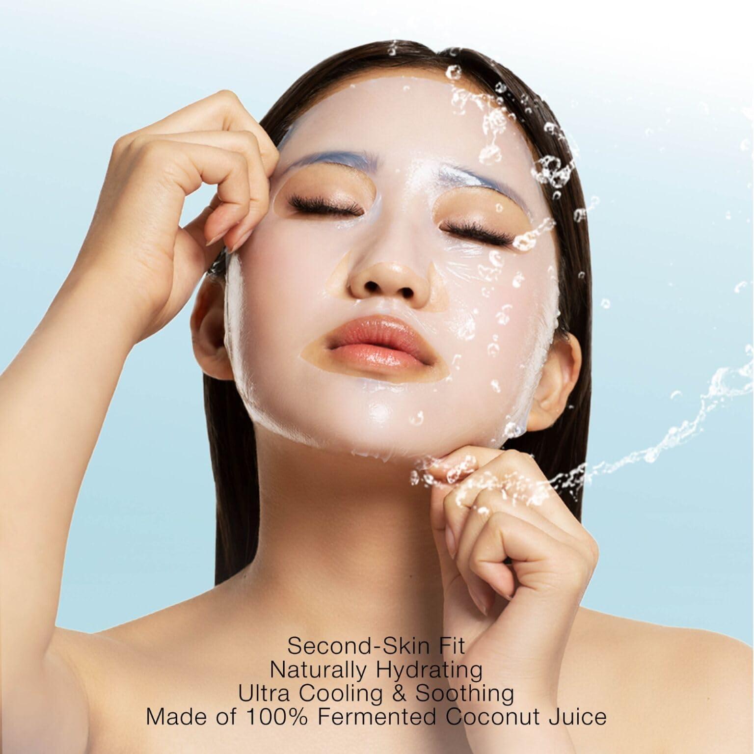 STARSKIN STARSKIN Red Carpet Ready 1x40g, Glass Skin Korean Skincare Mask, Coconut Gel Bio-Cellulose Hydrating Mask for Face, all Skin Type, Face Glow Effect, Instant Hydration, Revitalizing and Moisturizing