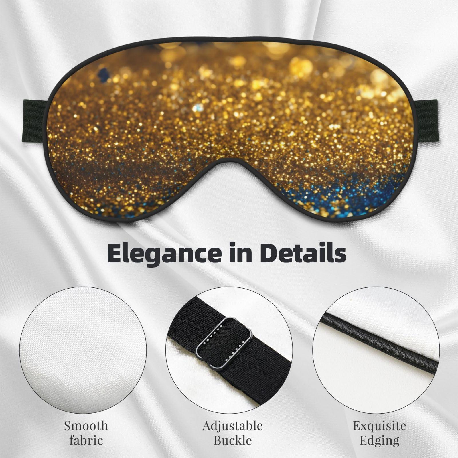 JIPOFD Glitter Pattern Super Soft and Comfortable Eyeshade with Adjustable Strap Zero Eye Pressure Eye Cover