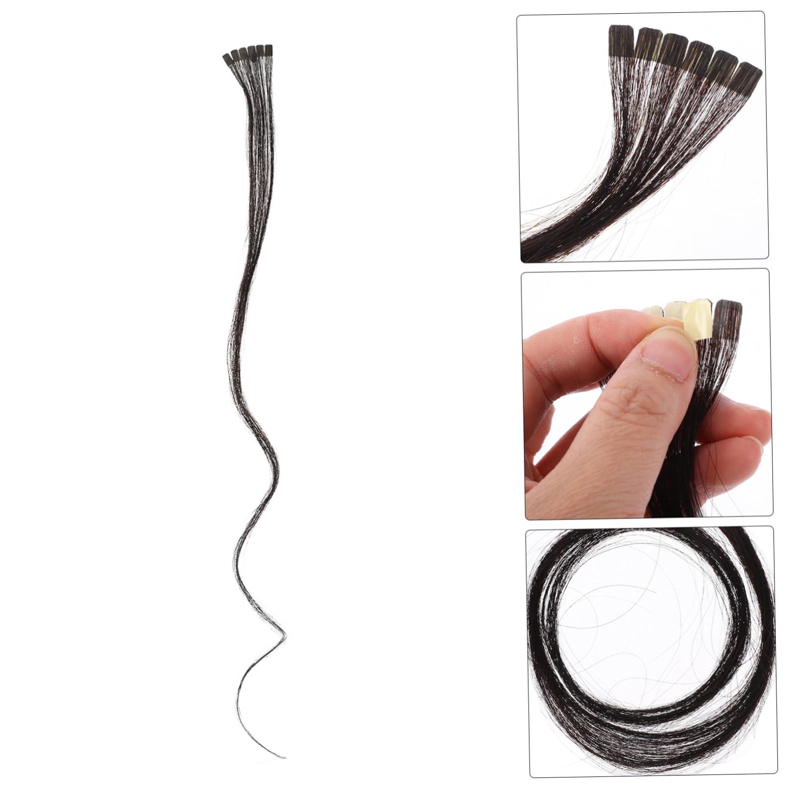 Lurrose Lurrose Black Hair Extensions Bands Brown Hair Extension Tape in Hair Extensions Human Hair Brown Duct Tape Hair Extension Straight Electric Straight Hair Clip Seamless Hair Curly