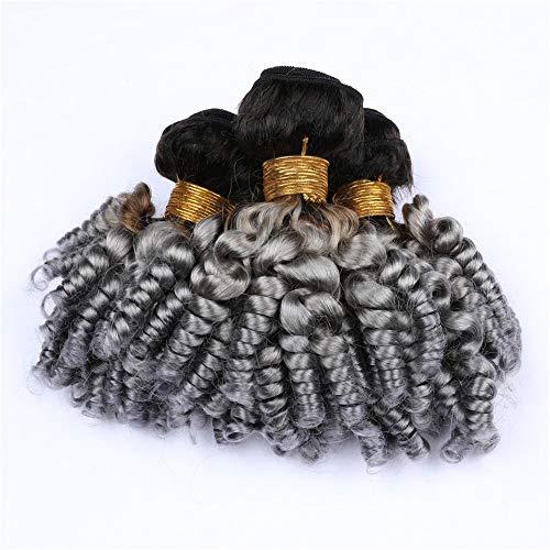 Tony beauty hair Tony Beauty Hair Aunty Funmi #1B/Grey Ombre Peruvian Virgin Human Hair Wefts with Frontal 3Bundles Silver Grey Ombre Funmi Hair Weaves with 13x4 Lace Frontal Closure 4Pcs Lot (16 16 16+16)