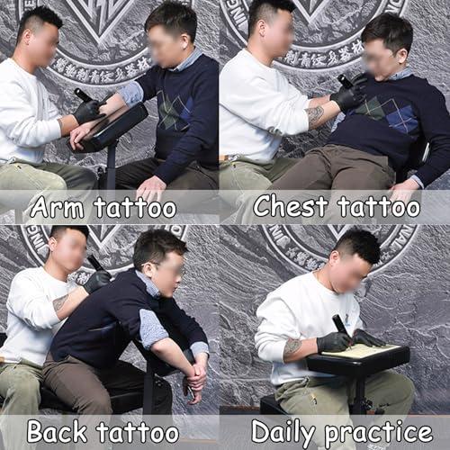 DKPLOE DKPLOE Tattoo Chairs,Chairs with Multiple usesTattoo Arm Rests,Esthetician chairwith Adjustable Panel Height Angles for Studio Tattooing and Artist(Black-Without Wheels)