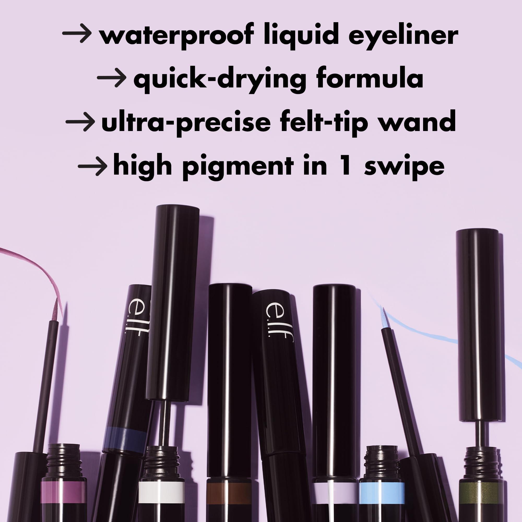 e.l.f. e.l.f. H2O Proof Inkwell Eyeliner Pen, High-pigment, Waterproof Liquid Eyeliner, Delivers A Matte Finish, Vegan & Cruelty-free, Bluebird