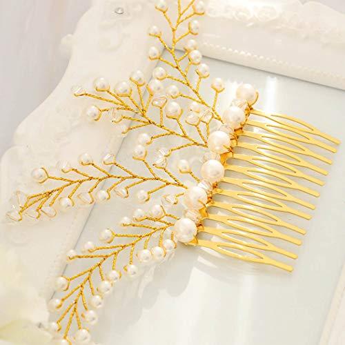 Barode Barode Bridal Headpiece Crystal Hair Comb Pearl Wedding Hair Accessories for Women and Girls