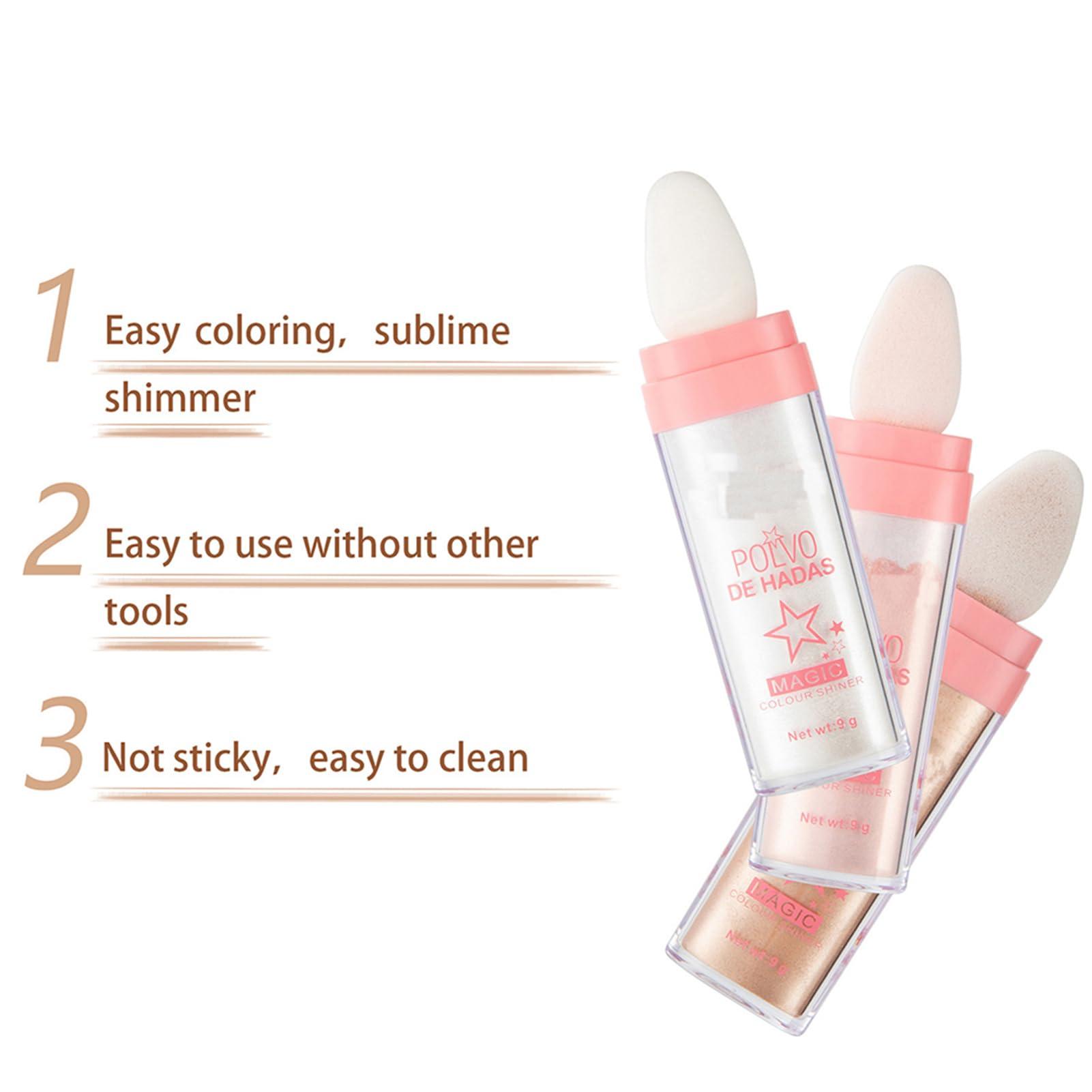 LXZJJM Shimmer Highlighter Powder Stick,LXZJJM Body&Face Highlighter Powder Stick,Create Stunning and Versatile Makeup Looks with Smooth and Long-lasting Glow (#2 Pink)