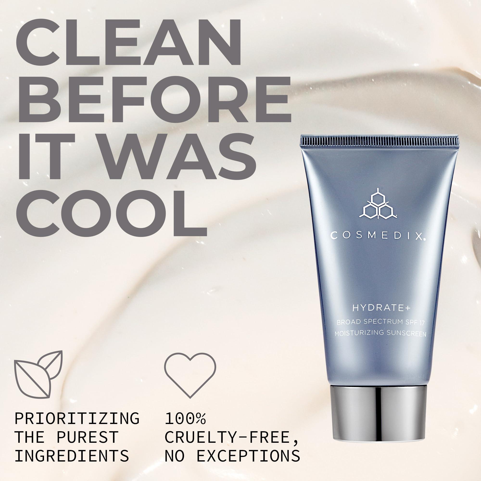 COSMEDIX COSMEDIX Hydrate Plus Sunscreen with Broad Spectrum SPF 17 - Moisturizing Face & Body Sun Screen for Travel & Daily Skin Care - Sunblock for Skin Elasticity, Dewy & Radiant Glow, No White Cast