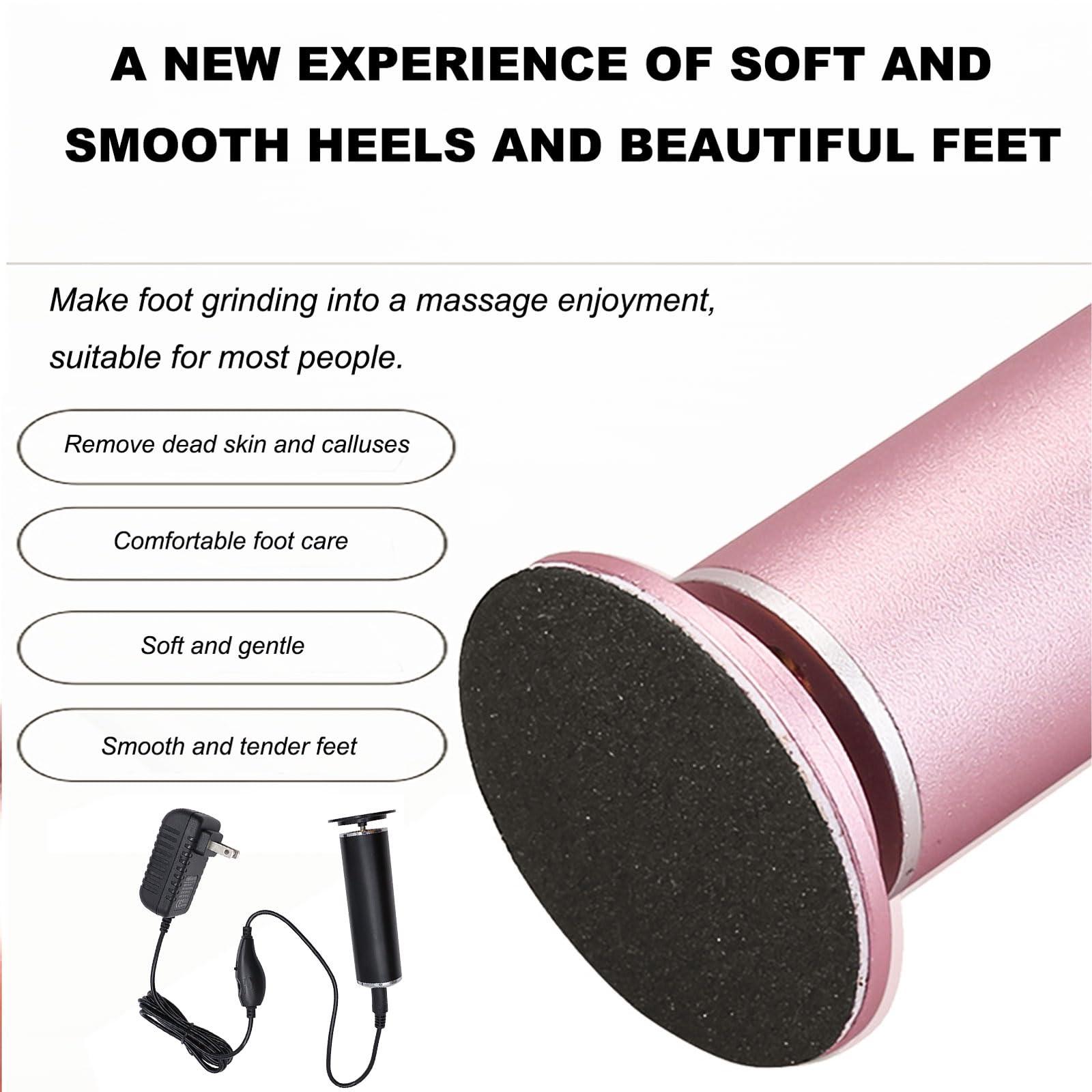 Generic Dermave Electric Foot Callus Remover, 360 Rotation Adjustable Speed Electric Foot File Pedicure Tool, Foot Electric Callus Remover with 60pcs Replacement Sandpaper Discs (Gold)