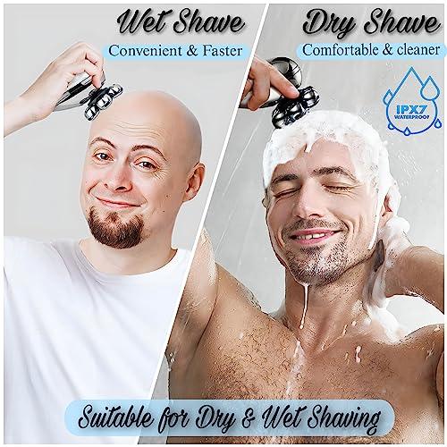 Baraz BaraZ Head Shavers for Bald Men, Anti-Pinch Electric Razor for Men, 7D Electric Shaver for Man, 6-in-1 Men\'s Grooming Kit with Beard, Nose Hair Trimmer, Hair Clippers, Wet and Dry Skull Shaver