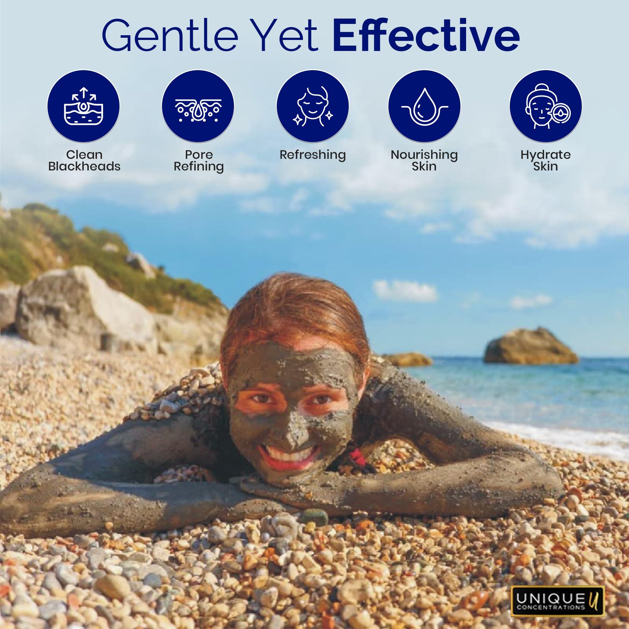 UNIQUE CONCENTRATIONS Dead Sea Mud Mask for Face and Body - Deep Cleansing, Exfoliating, Detoxifying for Acne, Blackheads, Oily Skin, and Pore Clearing - 100% Natural Mineral-Rich Formula for Men and Women - 8.8 oz