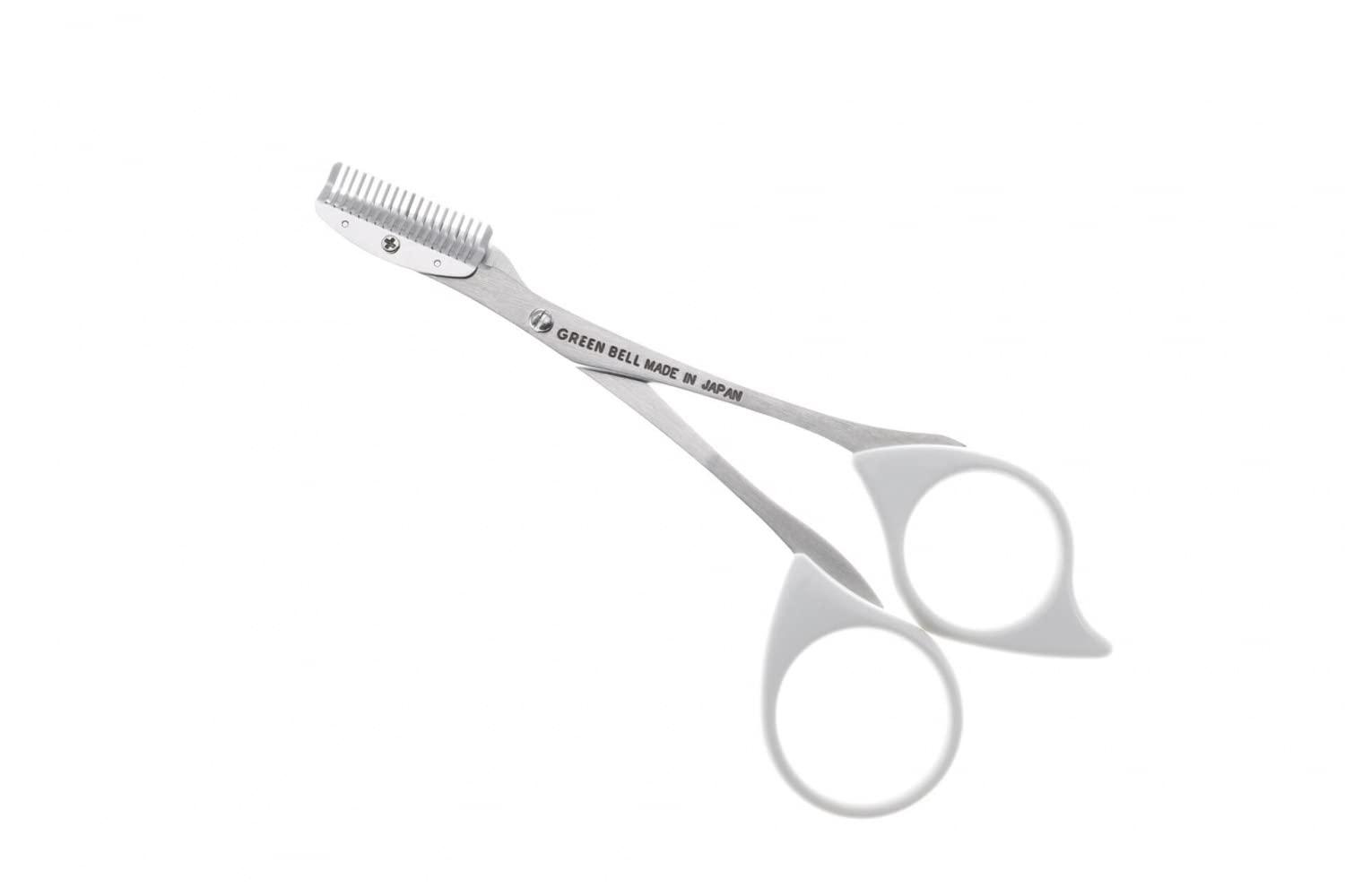 Seki EDGE Seki Edge Eyebrow Scissors Comb (SS-605) - Stainless Steel Eyebrow Trimmer Scissor Comb for Trimming Eye Brows, Beards, & Mustaches - for Men & Women - Made in Japan