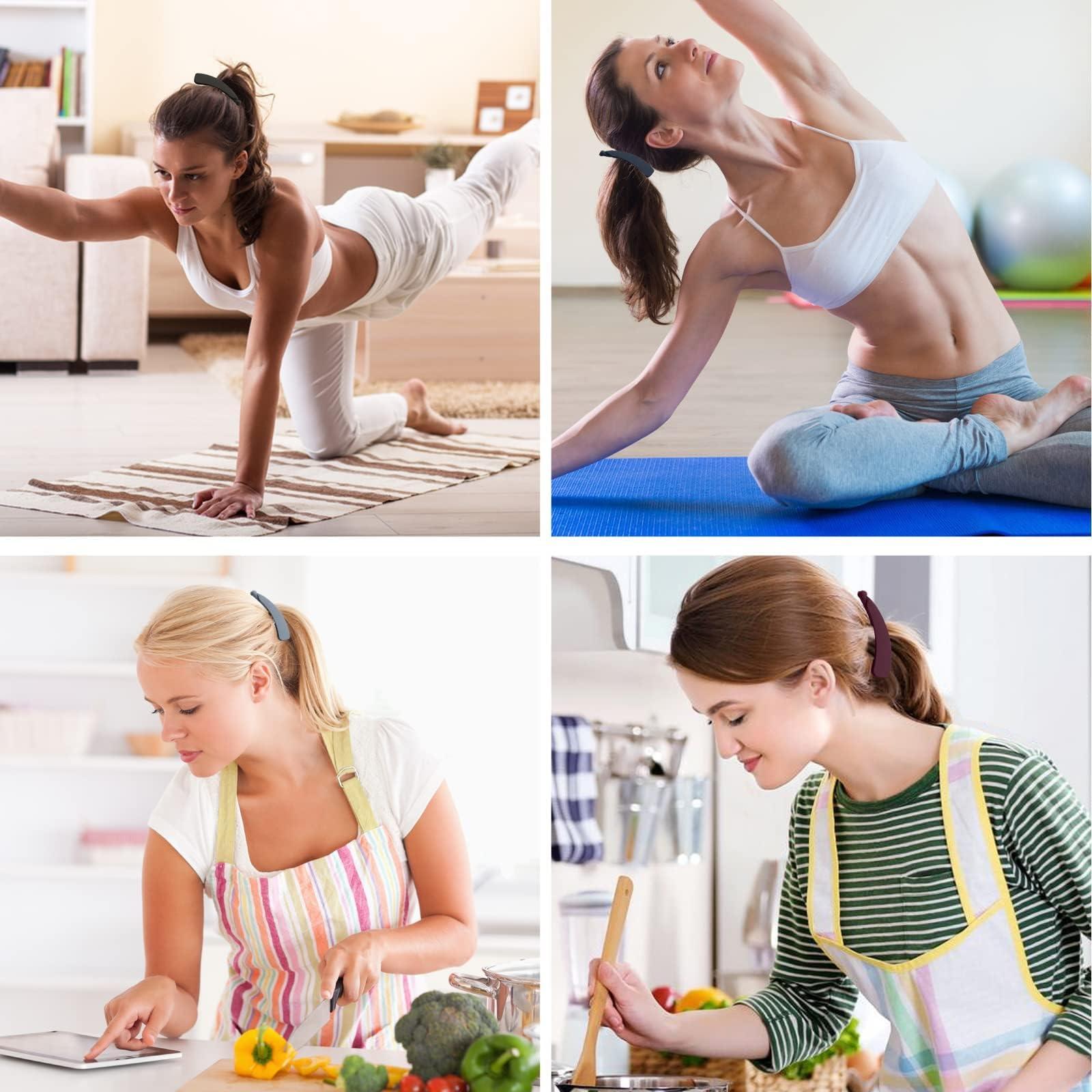 Anboor 8Pcs Banana Hair Clips for Women Thin Hair,Strong Holder 4.3" Large Cute Ponytail Matte Banana Clip Hairs for Fine Hair,No Slip Girl Ladies Beauty Clamp Clasp Clip Xmas New Year Gift Stocking Stuffers