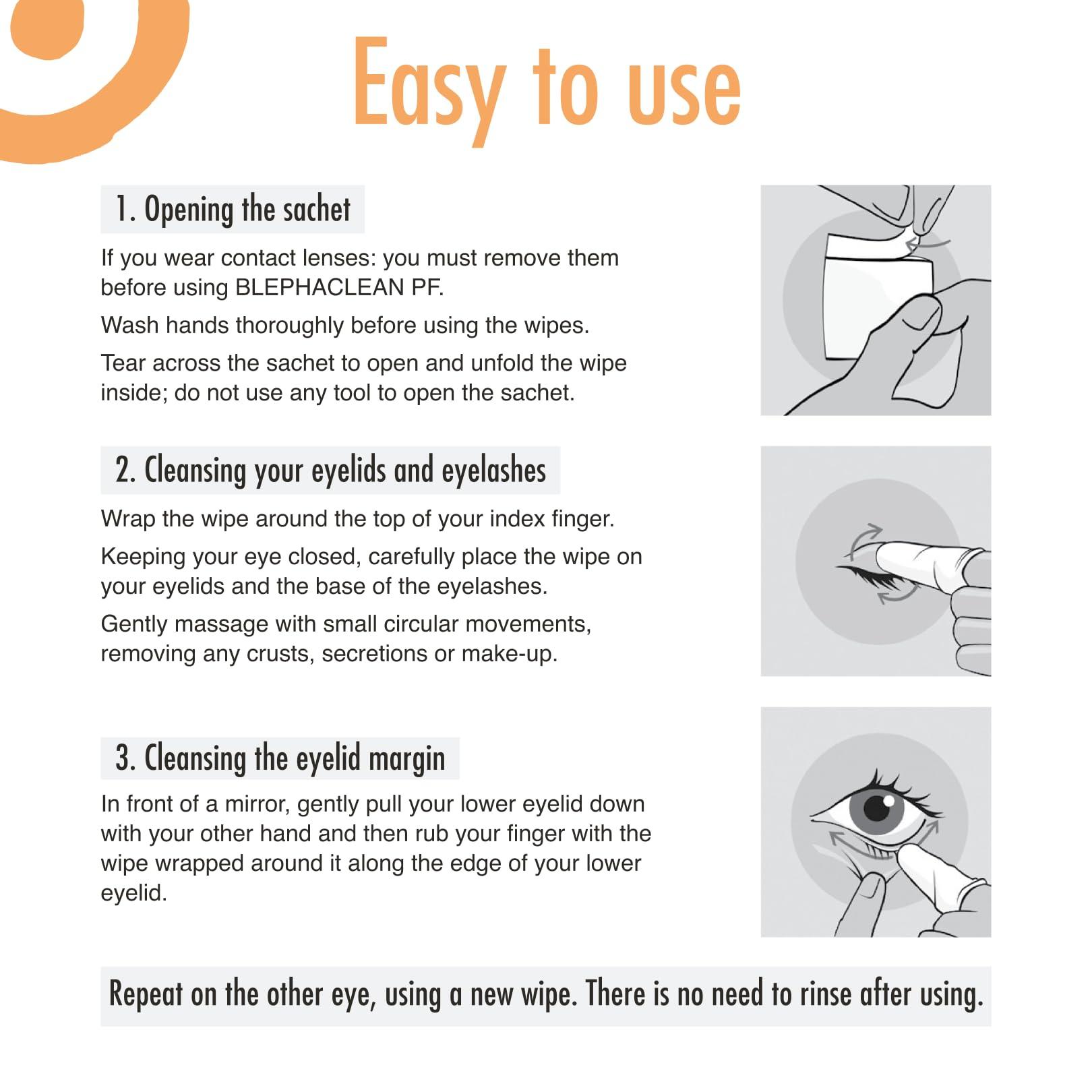 Blephaclean Blephaclean 60 Sterile Eyelid Wipes For Blepharitis Freepost