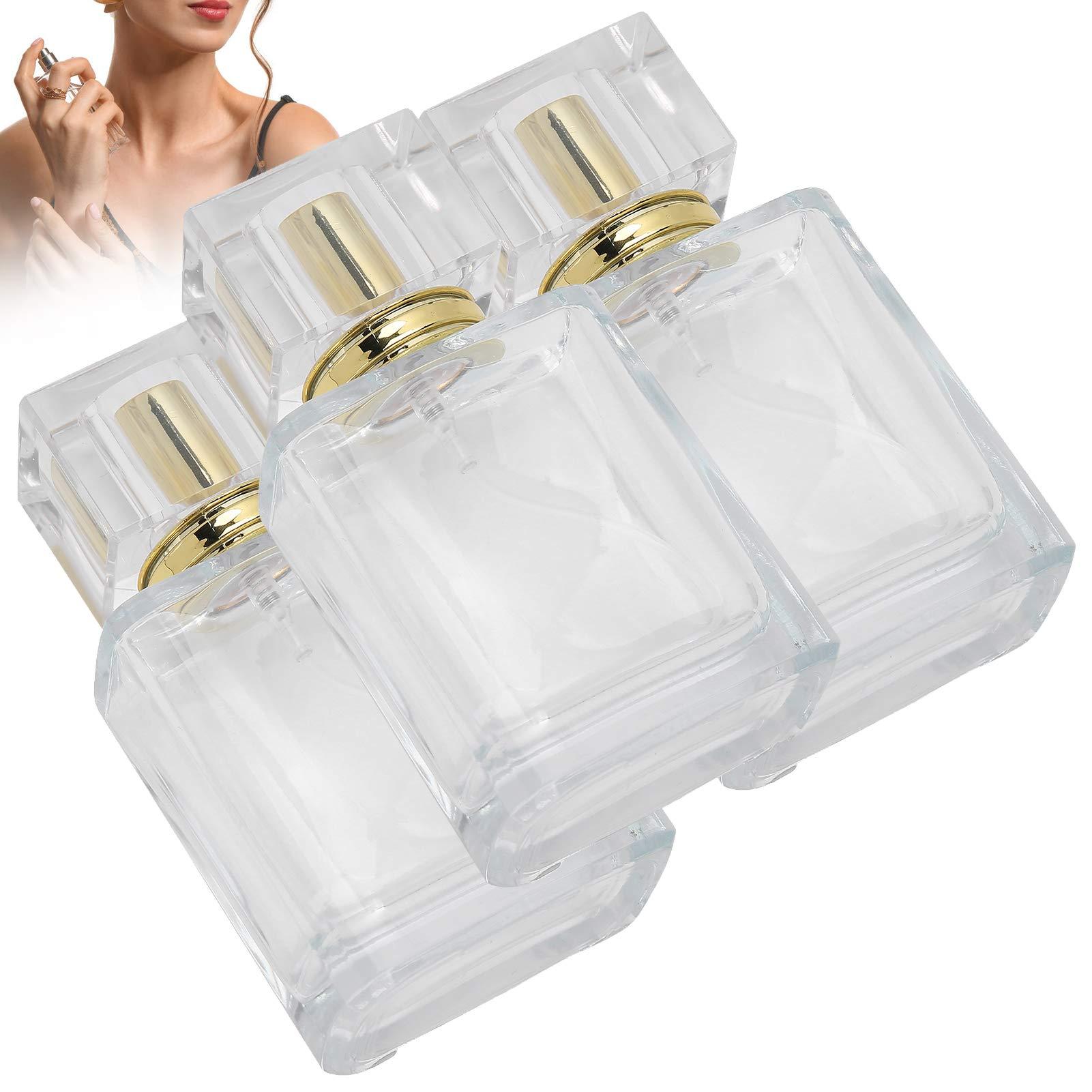 Sonew 50ml Perfume Bottle - Glass Spray Perfume Bottle with Spray Applicator Empty Atomizer Bottle Perfume Refillable Bottle Liquid Container Transparent Perfume Spray Perfume Atomizer Bottle(03)