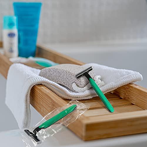 FKYzixeh Disposable Razors Bulk, Individually Wrapped Razors for Travel, Hotel, Airbnb, and Homeless (100 Pack)