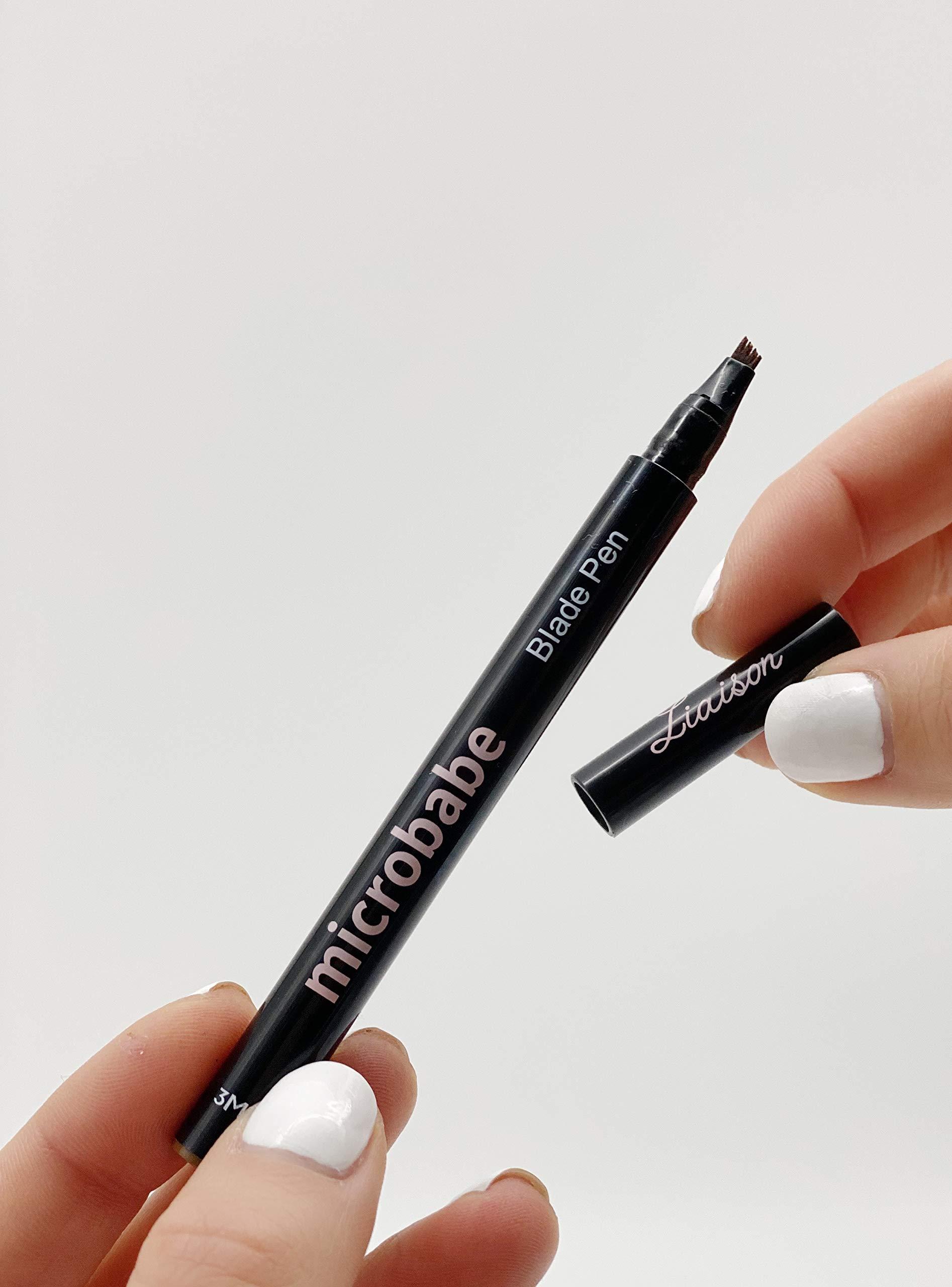 Liaison Eyebrow Pen - Microblading Eyebrow Pen for Detailed & Defined Brows, Waterproof, Smudge-Proof & Long-Lasting - Polished Look - Precise Shaping & Filling Pencil for Brow (Mocha)