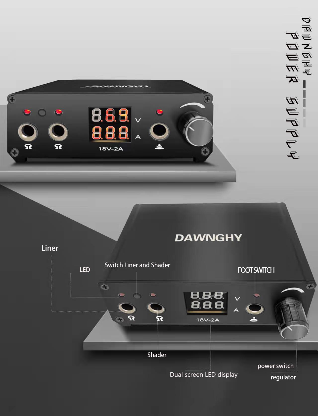 DAWNGHY Tattoo Kit.DAWNGHY Tattoo Gun Kit Rotary Tattoo Machine Kit Complete Tattoo Pen Kit with 157 PCS Tattoo template Tattoo Cartridges Needles Tattoo Supplies for Beginners.Diversify tattoos to practice skin-WTK007