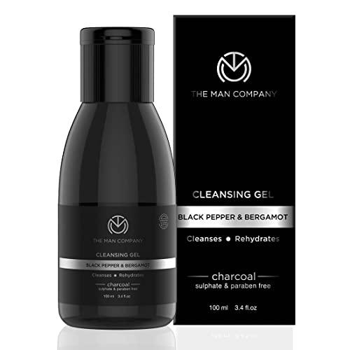 The Man Company The Man Company Charcoal Cleanser for Oily Skin, Gel Based Cleanser (Black Pepper & Bergamot), Blackhead Cleanser, Oily Skin Facial Cleanser, 3.3 oz