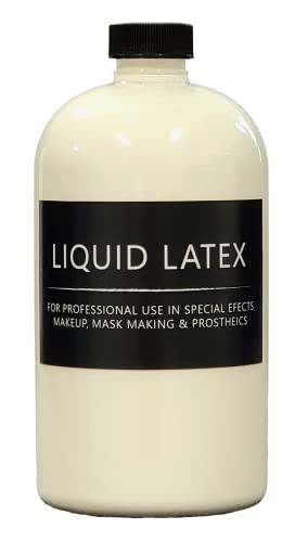 MATS Liquid Latex 8 oz - Professional Grade for Special Effects Makeup, Prosthetics and Mask Making - Dries Translucent - Not Runny - Can be tinted with paint or makeup