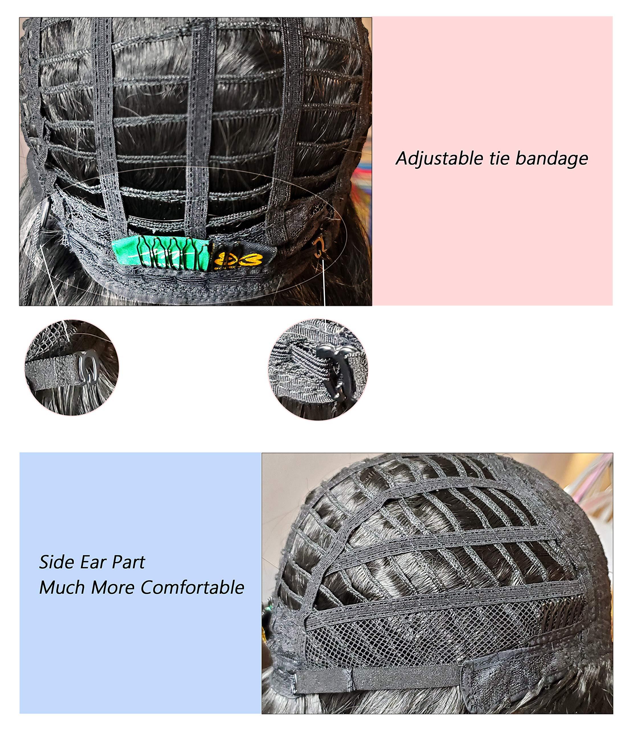 BOBBI BOSS BOBBI BOSS Long Curly Premium Synthetic Bang Wig ELODIE, Elegant Silky Natural Wavy Hair, Air Bangs, Natural Looking Heat Resistant Hair Replacement Wig for Party Cosplay (1B / Natural Black)