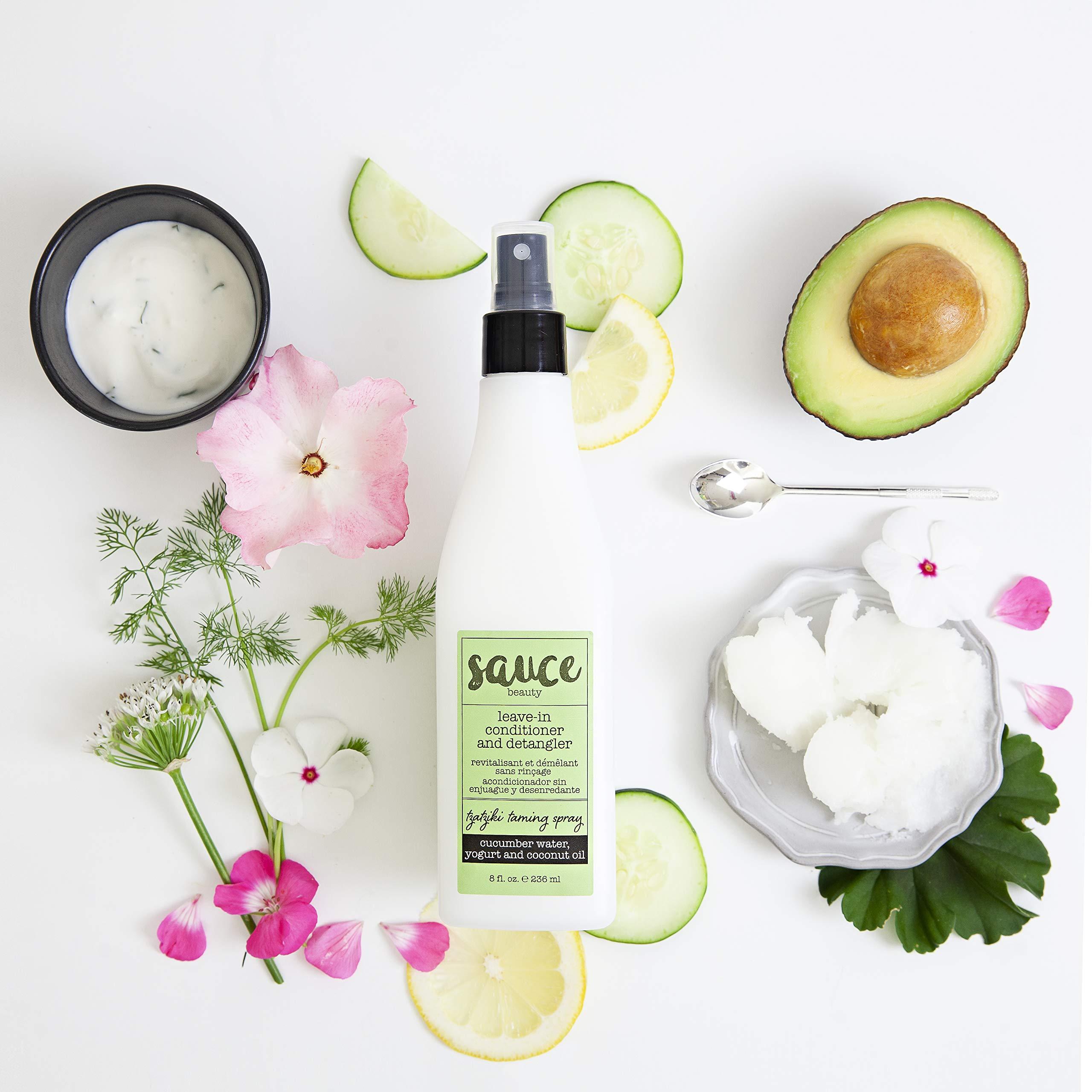 SAUCE BEAUTY SAUCE BEAUTY Guacamole Hair Mask & Tzatziki Leave In Conditioner - Deep Conditioning Treatment & Frizz Control for Curly Dry Damaged Hair - Sulfate Free Paraben Free