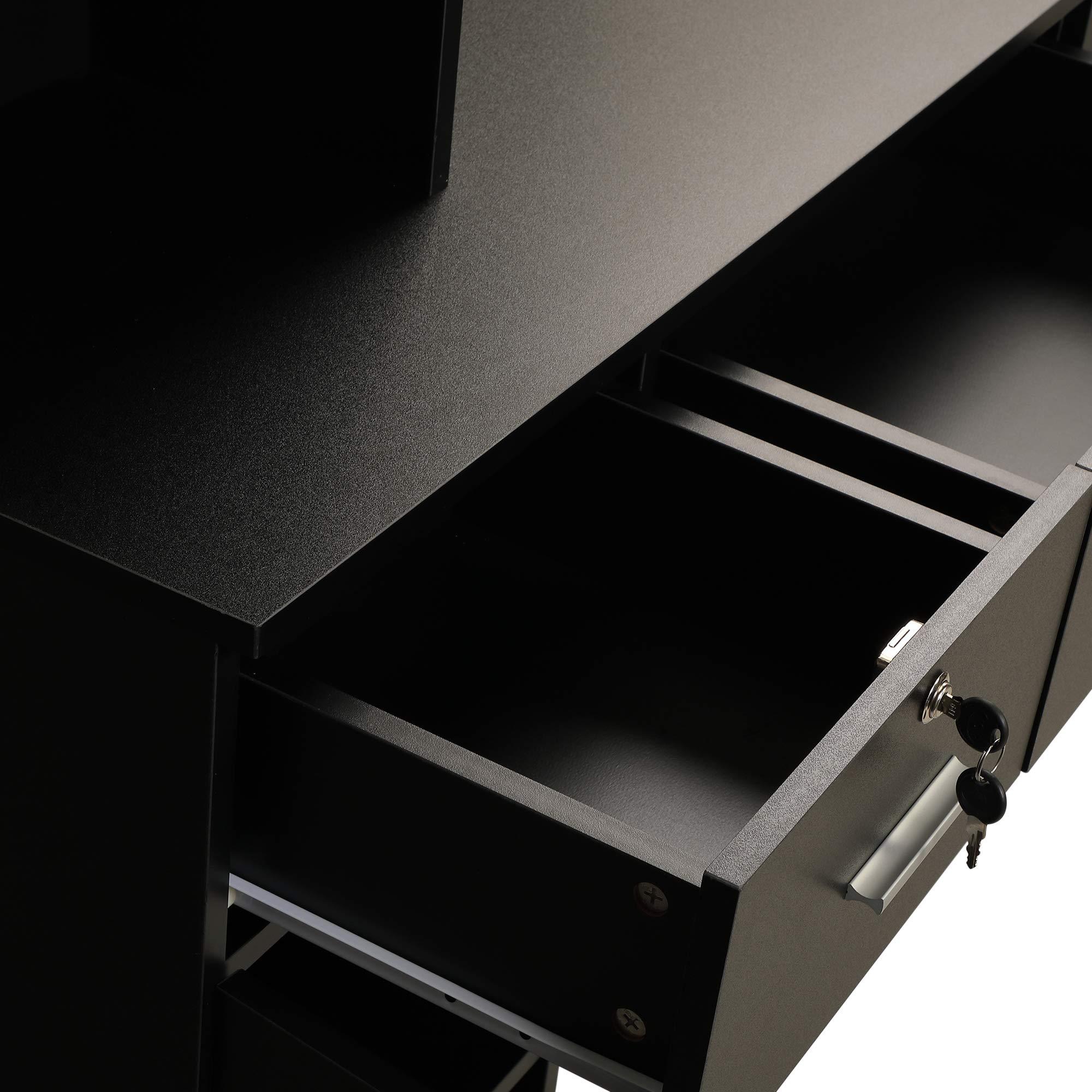 AiAigpt Wood Salon Trolley Cart with Wheels with Large Storage Space, Hair Cart Mobile Storage Cabinet, Hairdressing Styling Tools Organizer, Rolling Salon Station for Beauty Spa (Brown(4))