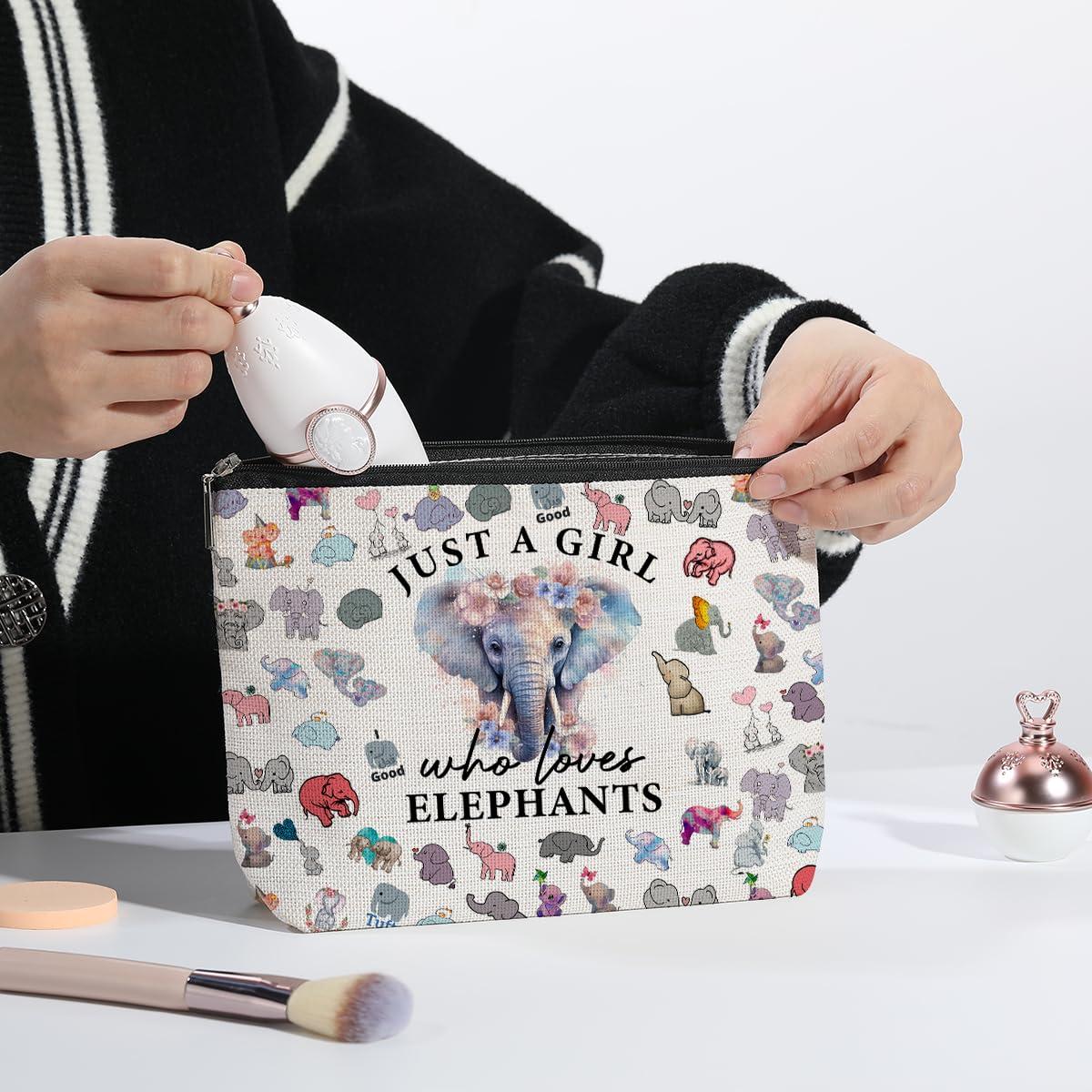 kdxpbpz kdxpbpz Elephant Gifts for Women Elephants Makeup Bag Elephant Decor Elephants Lover Gift for Women Girls Animal Lover Cute Cartoon Elephant Cosmetic Bags with Zipper Pouch Travel Toiletry Case
