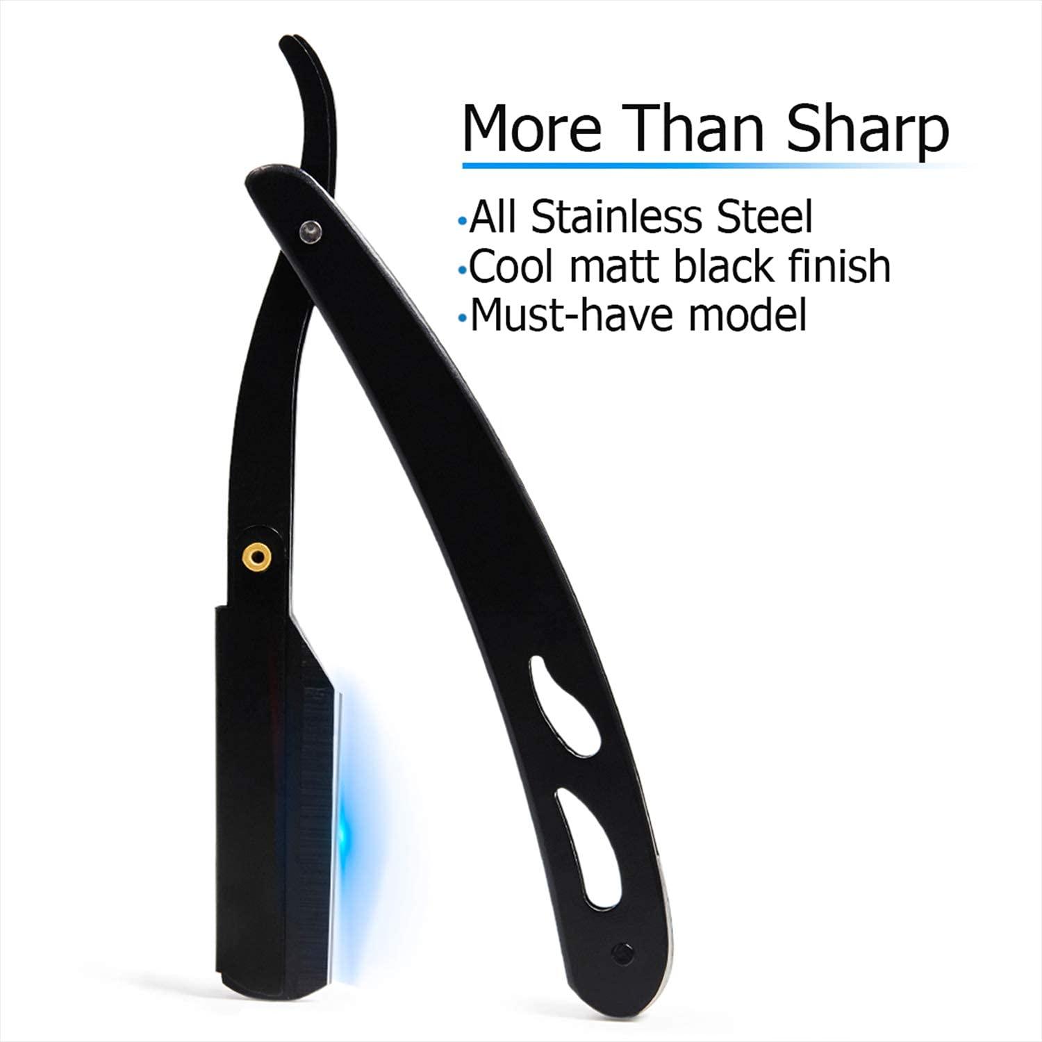 Grandslam Barber Straight Razor Kit Durable Barber Straight Edge Razor Kit with 10 Double Edge Straight Razor Blades,Shaving Bowl and Stand,Shaving Brush with Wood Handle,Shaving Kit for Men