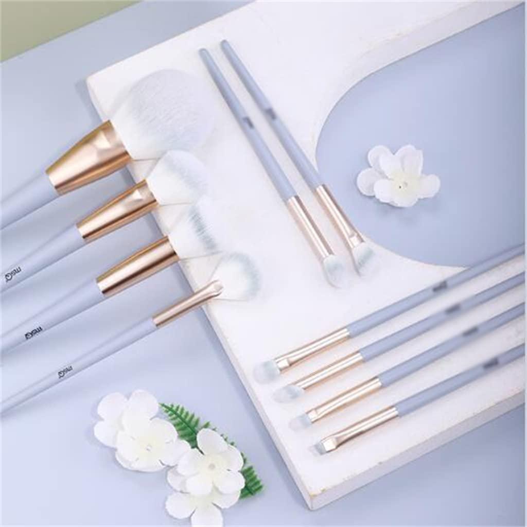 IBDRYKK 10 Silk Blue Makeup Brush Set Novice Beginner Full Set Of Beauty Tools Loose Powder Brush Eye Shadow Brush