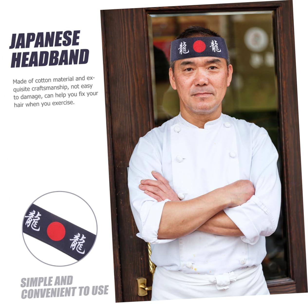 COLLBATH COLLBATH 2 Pcs Japanese Hair Band Bandanas Lightsaber Taekwondo Ninja Bands Sushi Chef Headband Head Band Japanese Headband for Samurai Japanese Karate Headband Samurai Headband Cotton