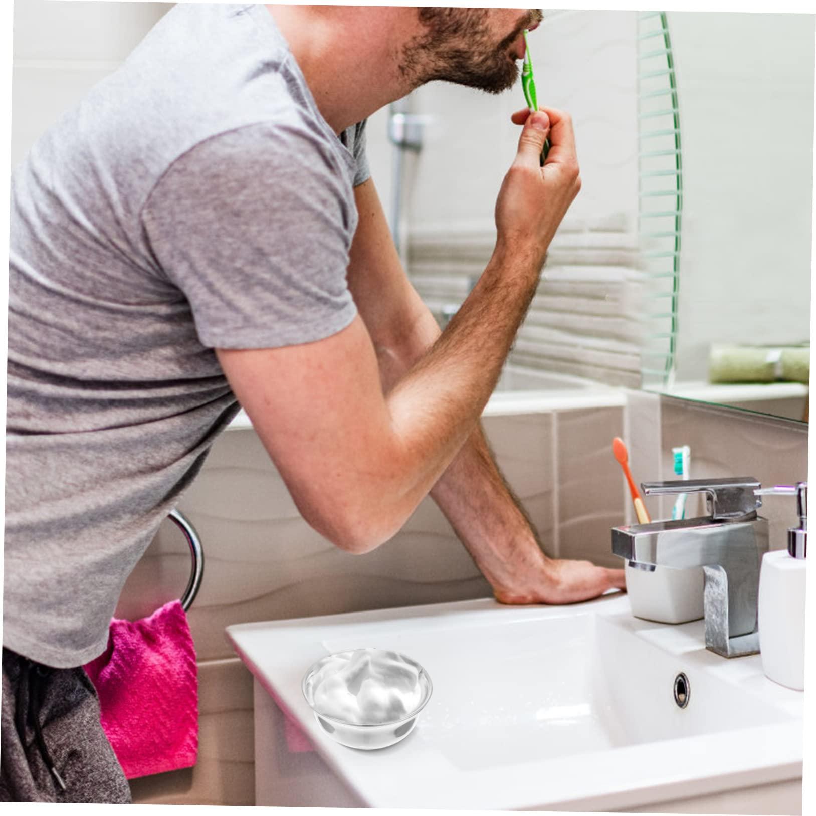 Ipetboom Ipetboom Whipping Bowl Foaming Soap Shaving Soap Travel Shaving Cream Face Lotion Shave Cream Soap for Men Foam Soap Grooming Shaving Bowl Beard Shaving Mug Silver Stainless Steel