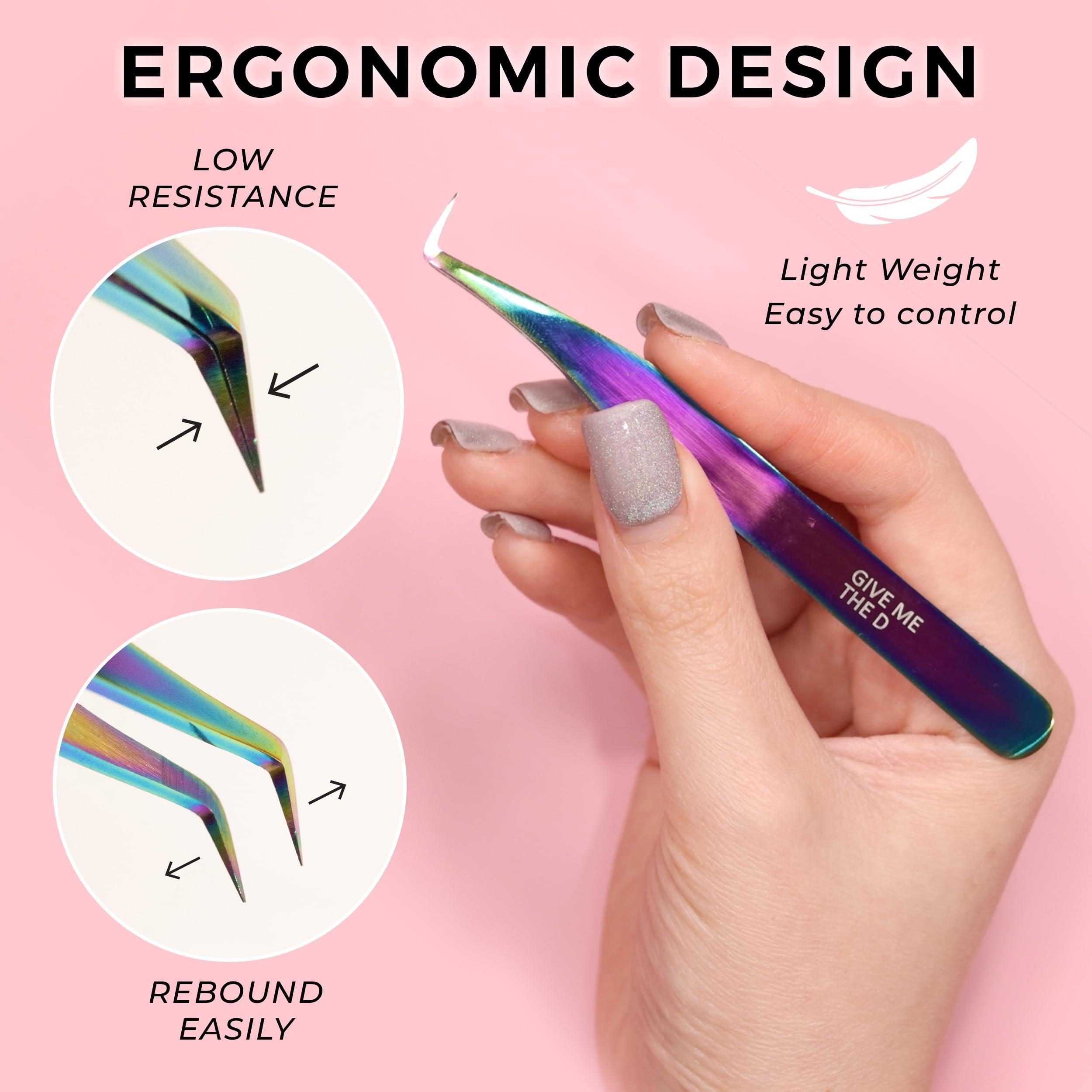 LLBA LLBA Lash Tweezer Professional Volume False Lash Application Tool | Multi Shapes & Purposes Tweezers | Non-Slip Grip Tweezers for Volume, Isolation & Classic Lashes (Galaxy, Save Time Inner Corner)