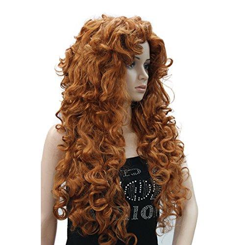Lydell Lydell Women Long Curly wig Hairstyles Hair Synthetic Full Wigs (130A Copper Red)