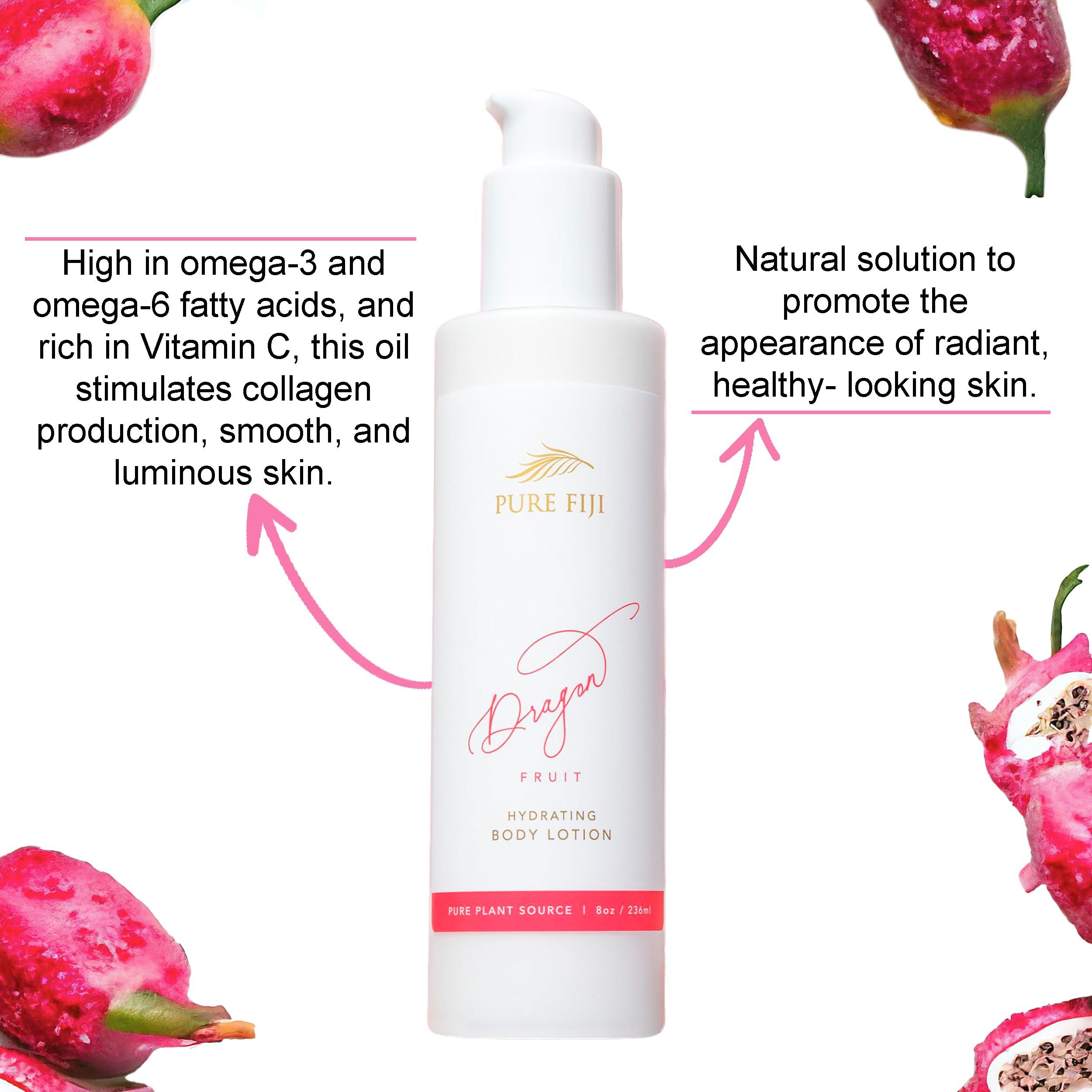 PURE FIJI PURE FIJI Body Lotion Hydrating - Moisturizing Lotion for Dry Skin with Coconut Milk and Vitamin E, Organic Body Lotion For Women and Men, Dragon Fruit Scent, 8 oz