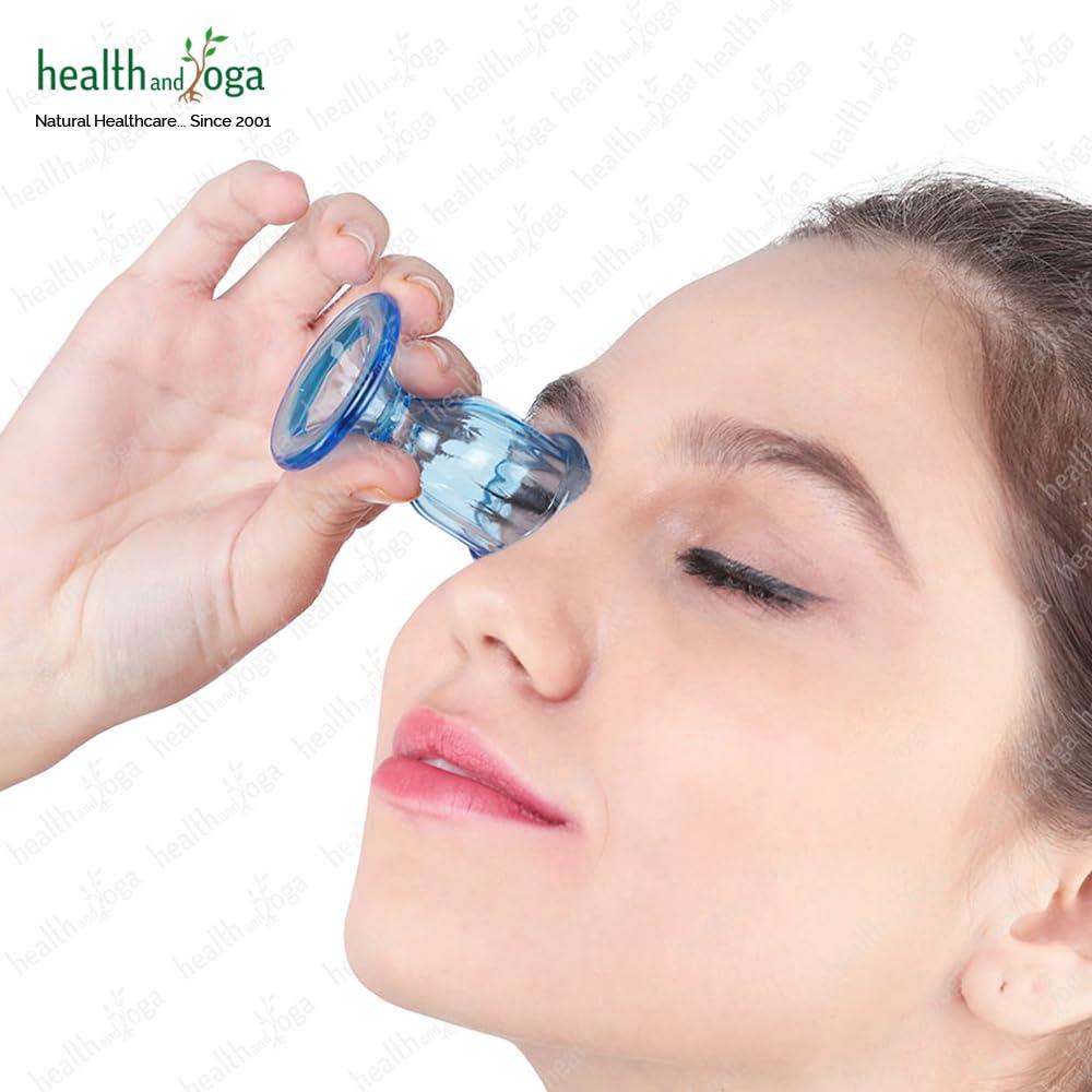 SoulGenie HealthAndYoga ChillEyes Colored Eye Wash Cups for Effective Eye Cleansing - with Storage Container - Eye Shaped Rim, Snug Fit (2 Pcs.)(Blue)